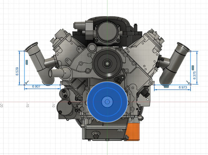 LSX Topmount Turbo Manifold dimensions