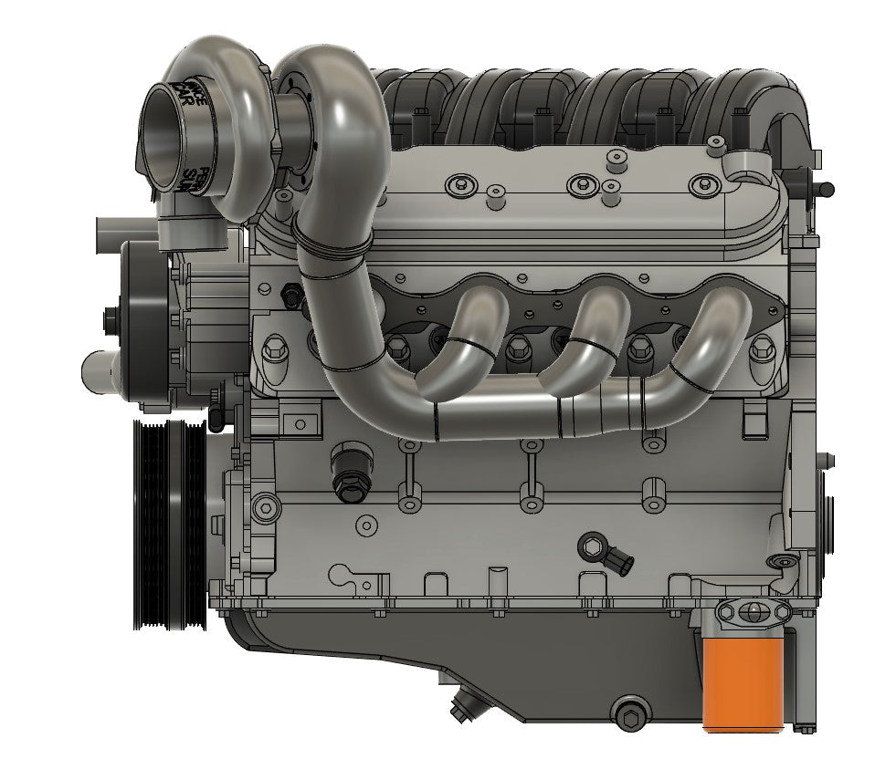 LSx/ LTx - Top Mount Turbo Manifolds - Universal - 3d Printed Mockup