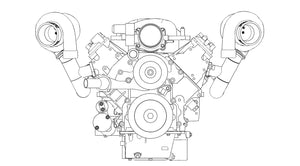 LSx/ LTx - Top Mount Turbo Manifolds - Universal - 3d Printed Mockup