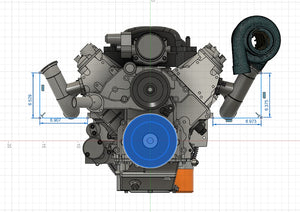 LSx/ LTx - Top Mount Turbo Manifolds - Universal - 3d Printed Mockup